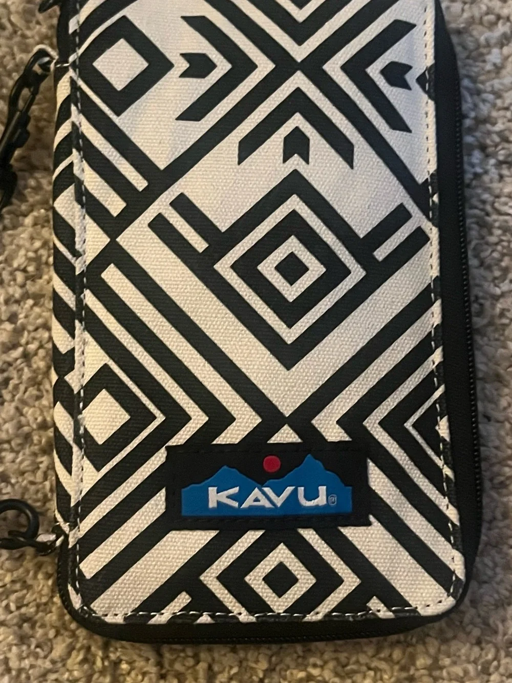 Kavu Black & Cream Geometric Crossbody Phone Case